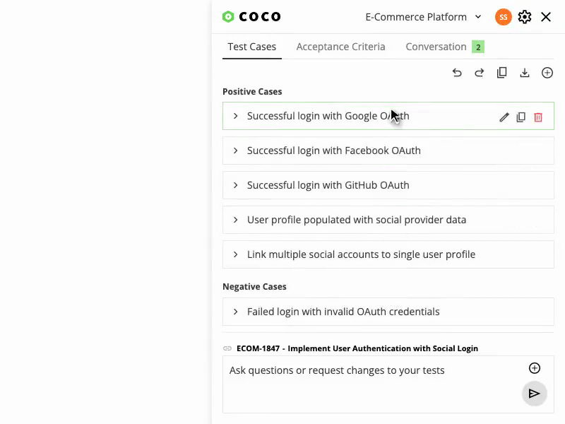 Test case generation